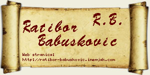 Ratibor Babušković vizit kartica